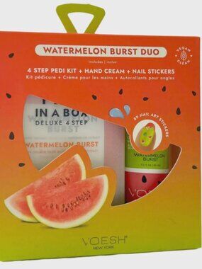 VOESH Watermelon Burst Duo Pedicure Hand Cream Nail Stickers NWT